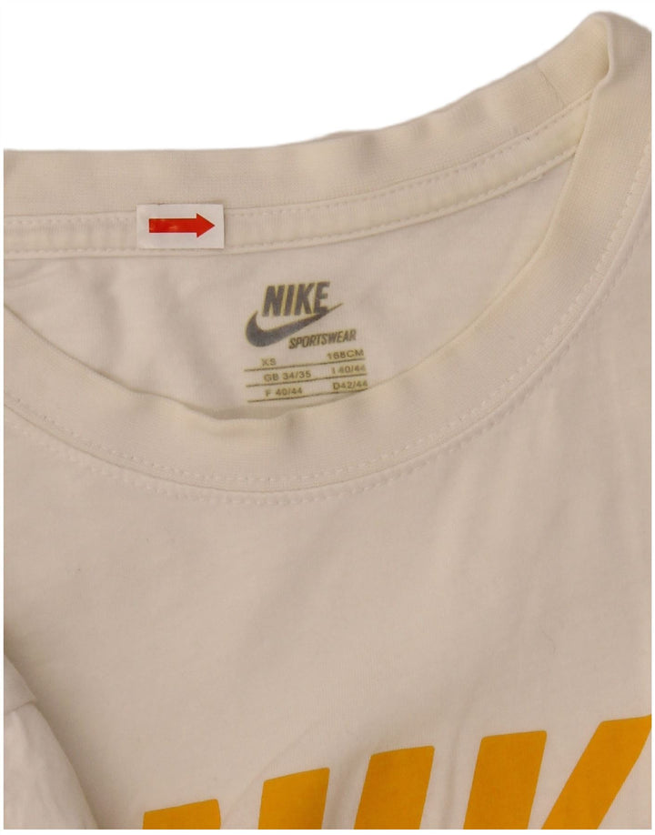 Ανδρικό γραφικό μπλουζάκι NIKE Top UK 34/35 XS Λευκό βαμβακερό