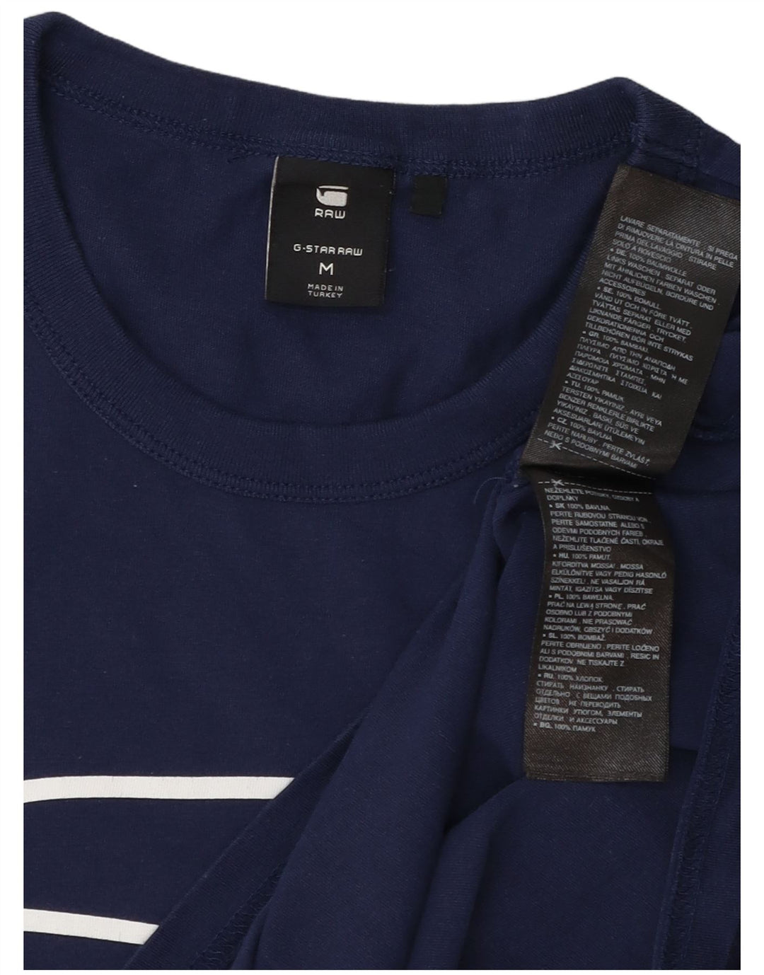 Ανδρικό γραφικό T-Shirt G-Star Top από μεσαίο μπλε ναυτικό βαμβακερό