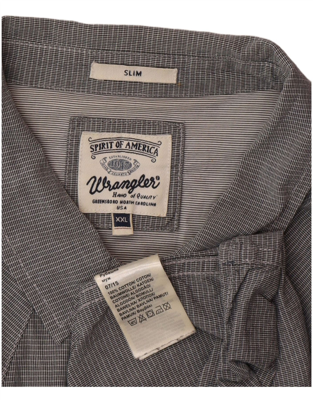Wrangler Γυναικείο Slim πουκάμισο 2XL Γκρι βαμβακερό καρό