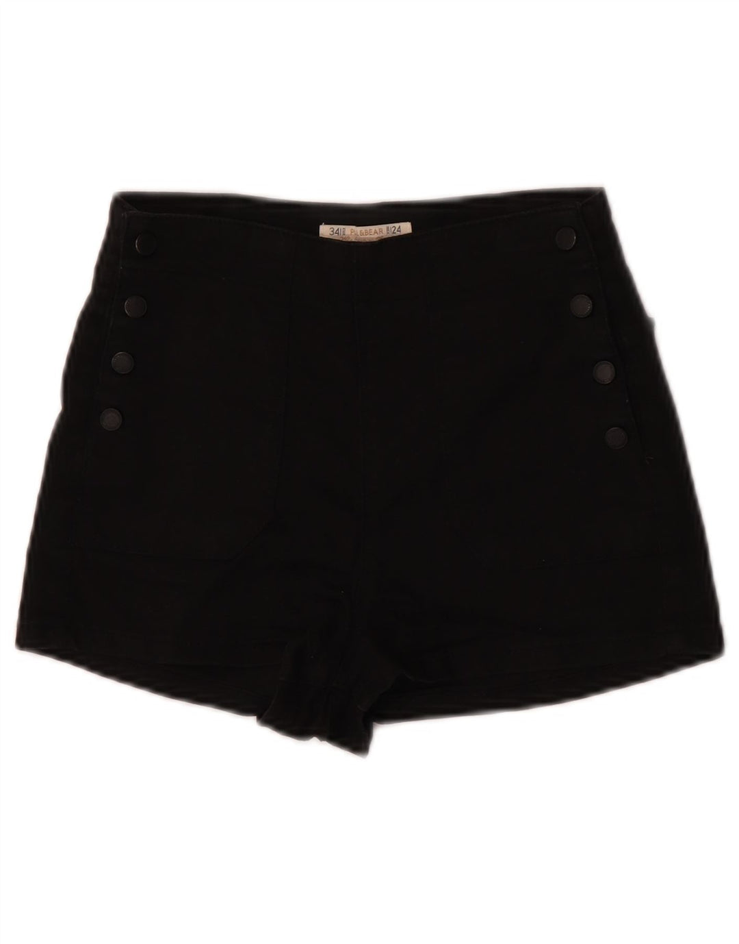 Pull & Bear Γυναικείο Hot Παντελόνι EU 34 2XS W24 Μαύρο βαμβακερό