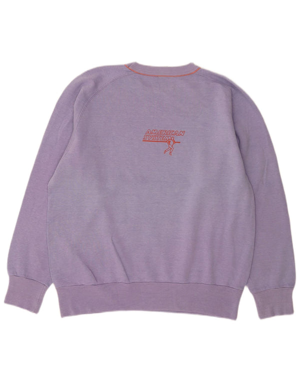 Vintage Γυναικείο Γραφικό Φούτερ Jumper UK 18 XL Μωβ