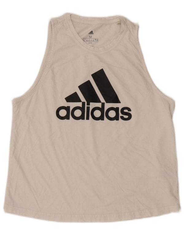 Adidas Γυναικείο Γραφικό Γιλέκο UK 12/14 Μεσαίο λευκό βαμβακερό