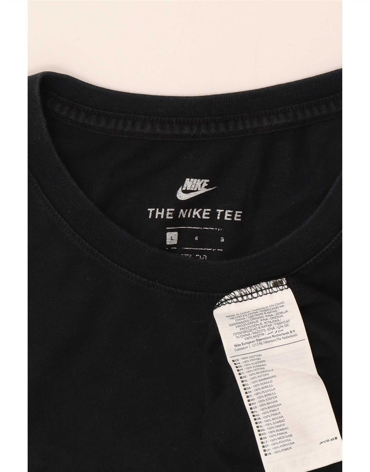 Ανδρικό γραφικό μπλουζάκι Nike, μεγάλο μαύρο βαμβακερό