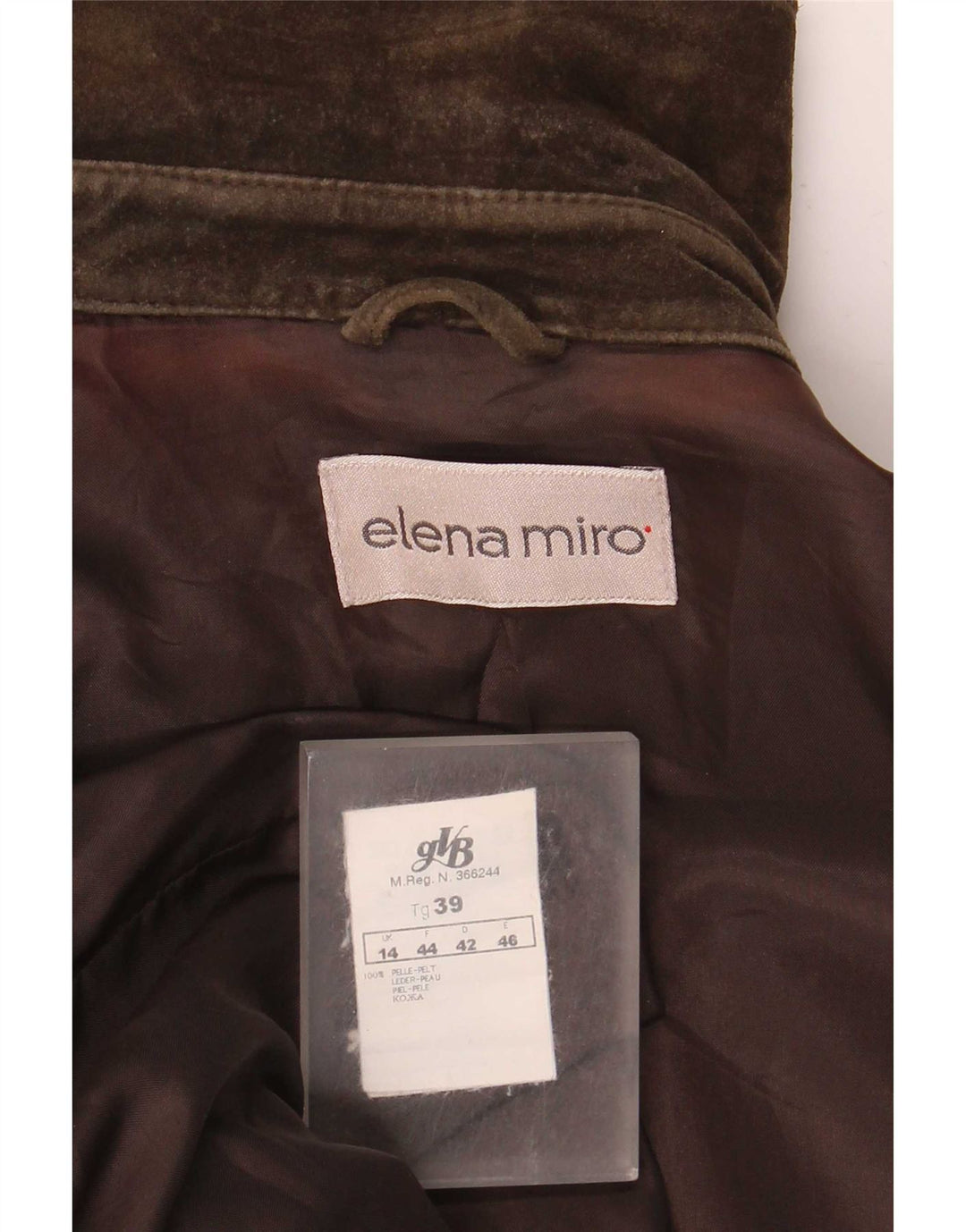 ELENA MIRO Γυναικείο Suede Jacket UK 14 μεγάλο καφέ δέρμα