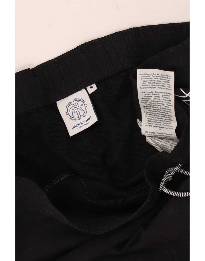 Ανδρικό γραφικό σορτς κολύμβησης Jack & Jones, μεσαίο μαύρο πολυεστέρα