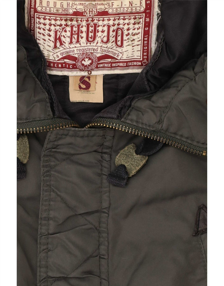 KHUJO Ανδρικό μπουφάν Parka με κουκούλα UK 36 Small Green Polyester