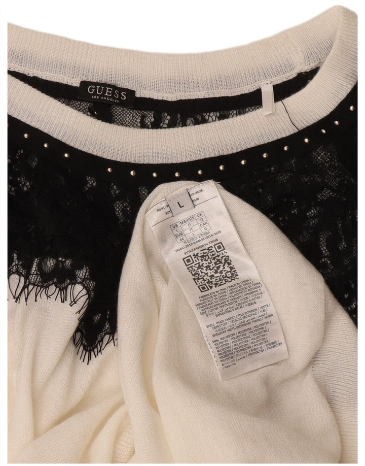 Γυναικείο πουλόβερ Guess Boat Neck Jumper UK 12 Medium White Colourblock
