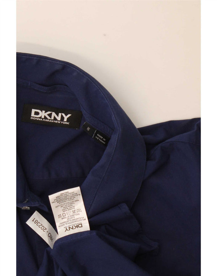 Ανδρικό πουκάμισο Dkny Νούμερο 16 Large Navy Blue από βαμβάκι