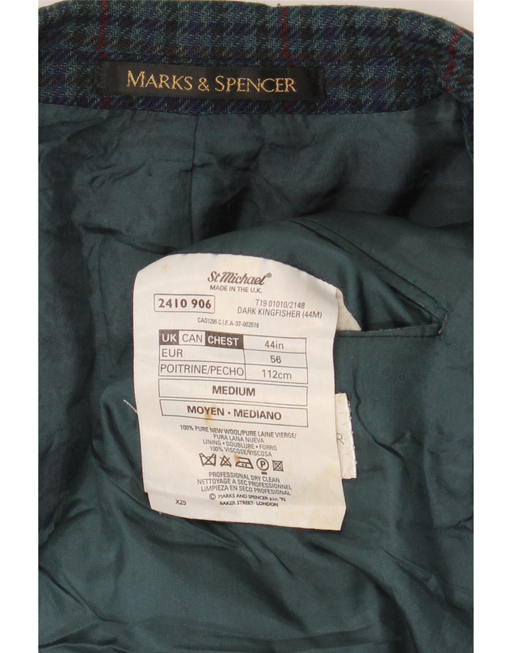 Marks & Spencer Ανδρικό μπουφάν St. Michael Blazer UK 44 XL Green Houndstooth