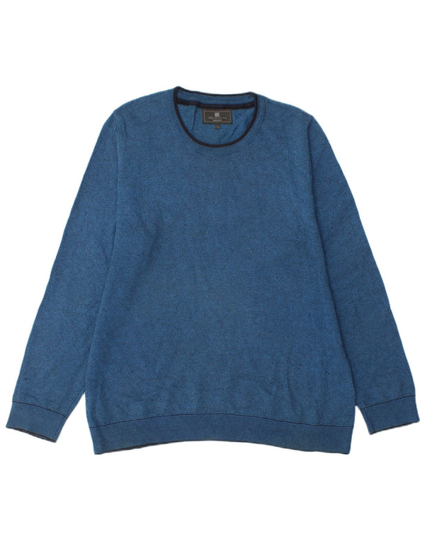 Ανδρικό πουλόβερ Marks & Spencer Tailored Fit Crew Neck Jumper Large Blue