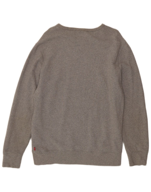 Levi's Mens Graphic Sweatshirt Jumper Large Grey Flecked Cotton