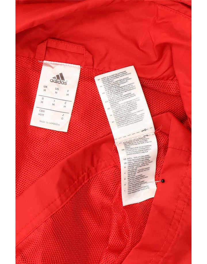 Adidas Ανδρικό μπουφάν βροχής με κουκούλα UK 38 Medium Red Nylon