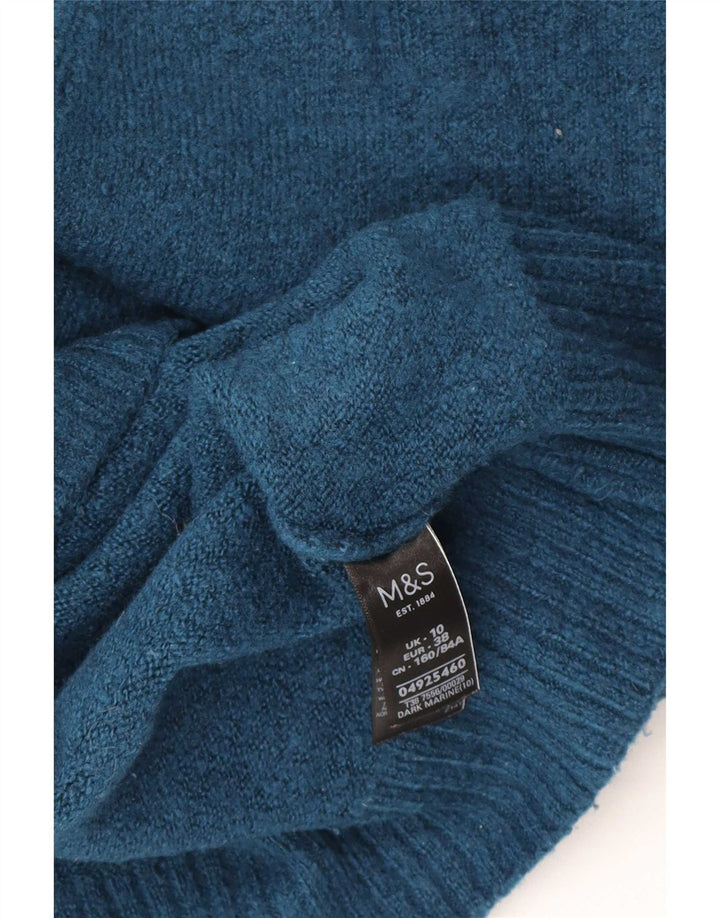 Marks & Spencer Γυναικείο πουλόβερ με λαιμόκοψη μεγάλου μεγέθους UK 10 Small Blue