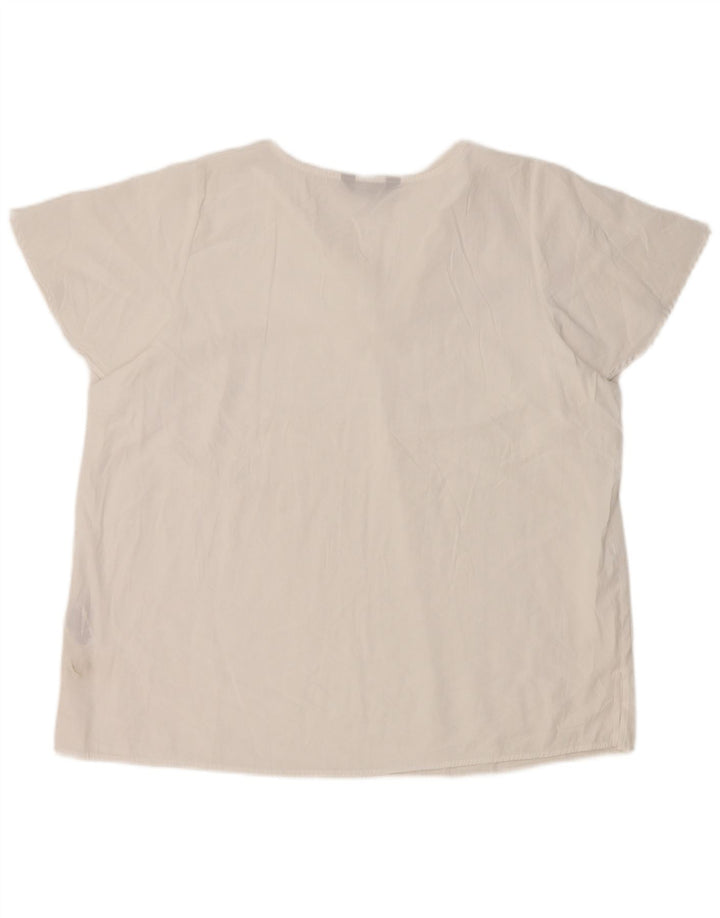 Marks & Spencer Γυναικεία Μπλούζα Τοπ UK 20 2XL Λευκή βισκόζη