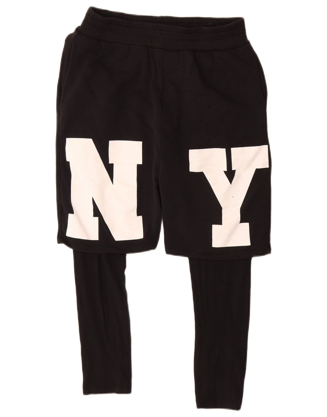 Ανδρικό γραφικό αθλητικό σορτς Zara μεσαίο μαύρο βαμβακερό