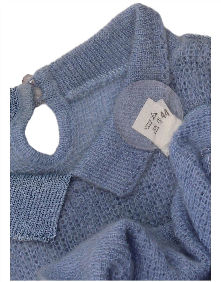 Vintage γυναικείο πουλόβερ με λαιμόκοψη IT 44 Medium Blue Colourblock
