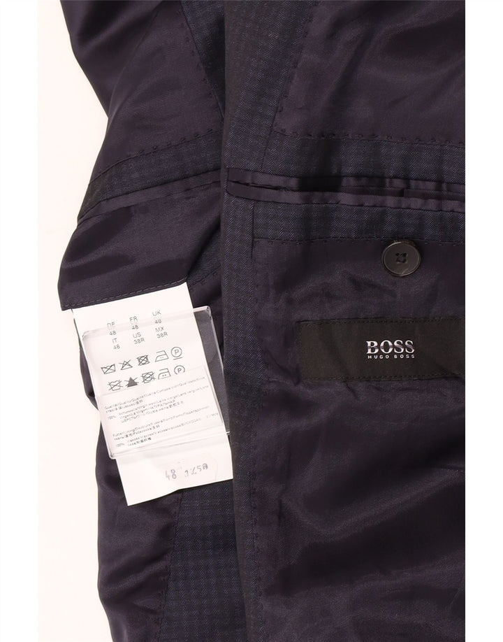 Hugo Boss Ανδρικό σακάκι σακάκι με 2 κουμπιά IT 48 Medium Navy Blue Gingham