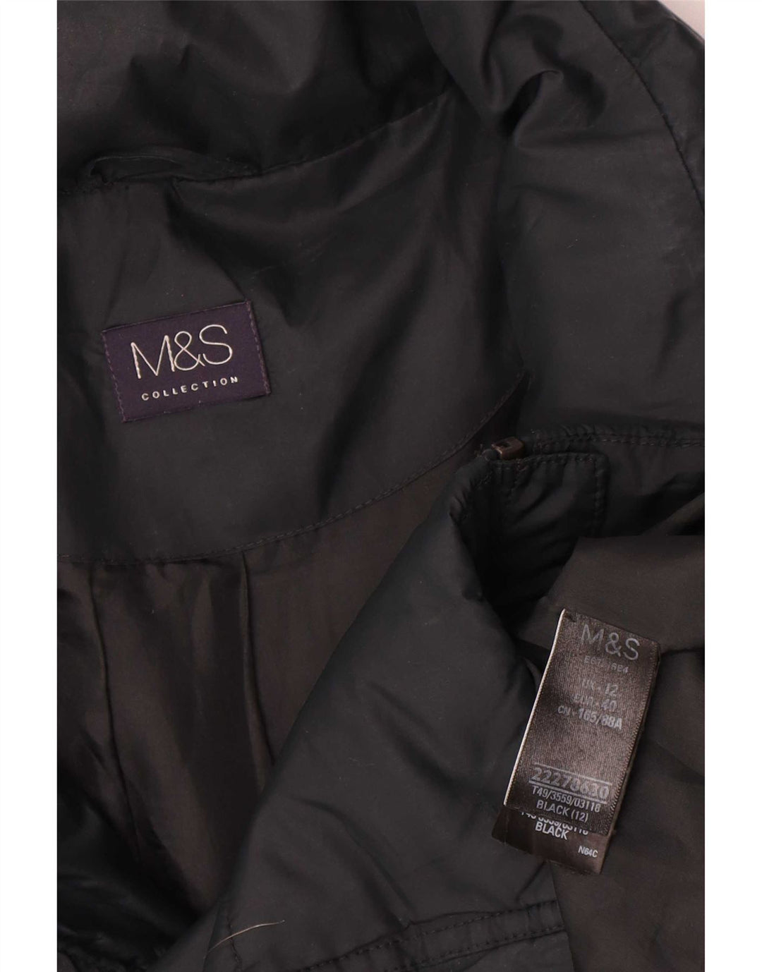 Marks & Spencer Γυναικείο μπουφάν με επένδυση UK 12 Medium Navy Blue Polyester