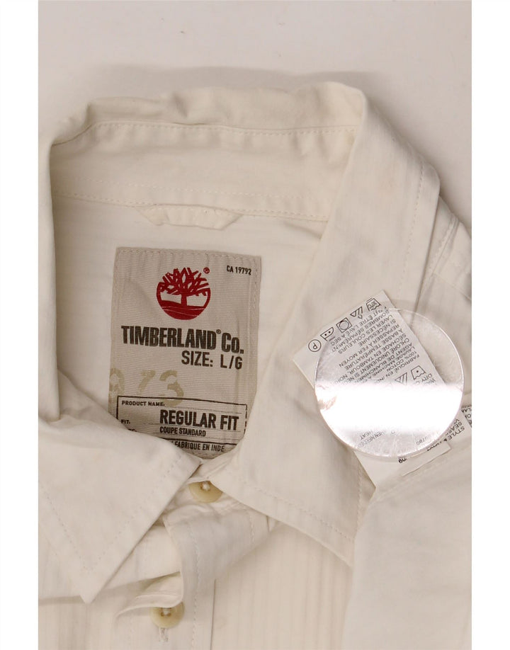 TIMBERLAND Ανδρικό πουκάμισο κανονικής εφαρμογής μεγάλο λευκό βαμβακερό