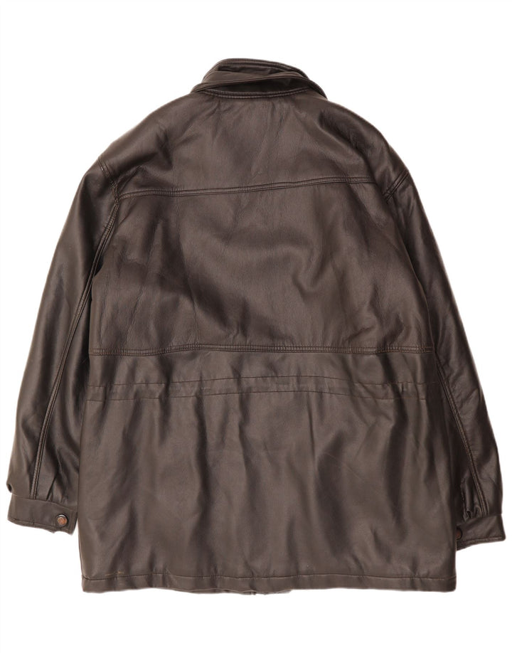 NUTSHELL Ανδρικό Δερμάτινο Παλτό UK 40 Large Μαύρο