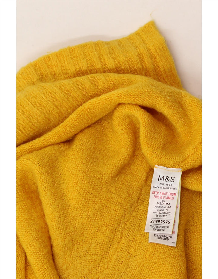 MARKS & SPENCER Womens Crew Neck Jumper Sweater UK 14 Medium Yellow Vintage Marks & Spencer and Second-Hand Marks & Spencer from Messina Hembry 