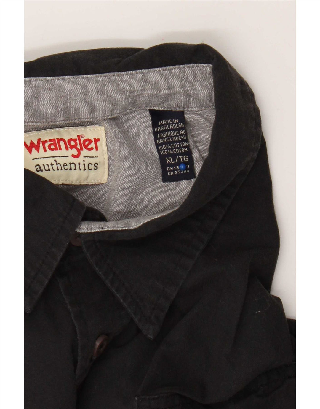 Ανδρικό κοντομάνικο πουκάμισο Wrangler XL μαύρο βαμβακερό