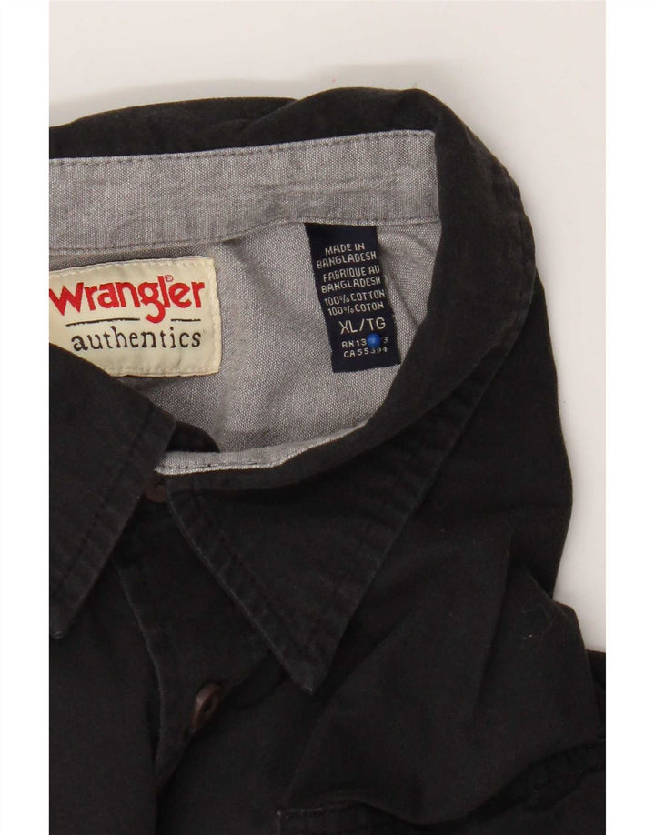 Ανδρικό κοντομάνικο πουκάμισο Wrangler XL μαύρο βαμβακερό