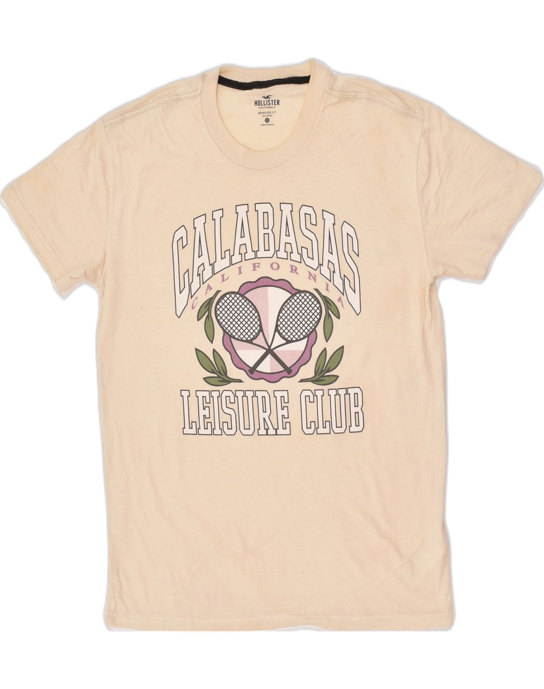 HOLLISTER Mens Graphic T-Shirt Top XS Beige Cotton | Vintage Hollister | Thrift | Second-Hand Hollister | Used Clothing | Messina Hembry 