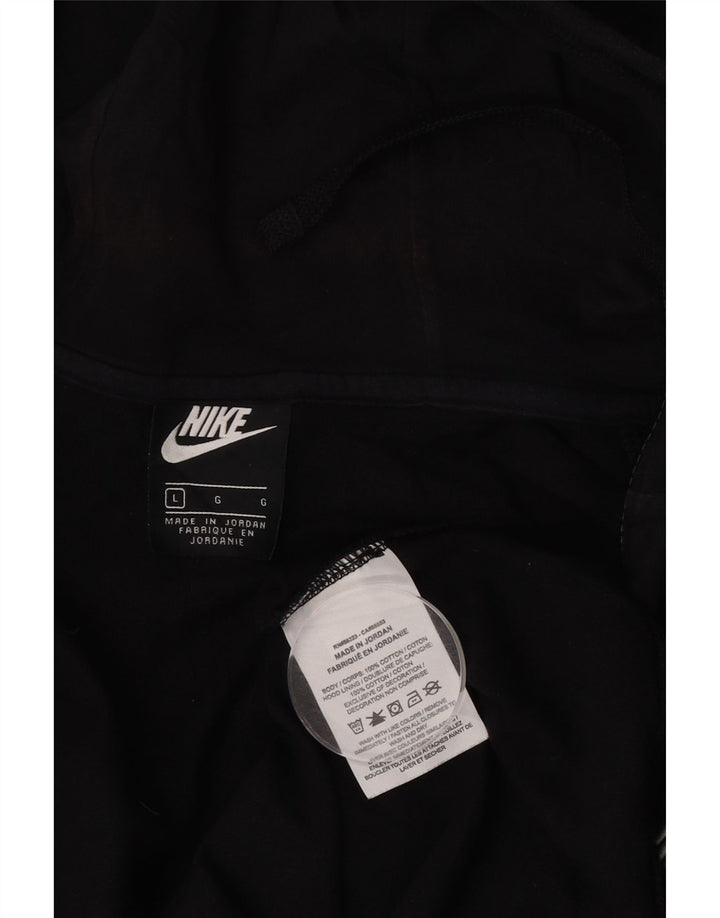 Ανδρικό πουλόβερ Nike με φερμουάρ, μαύρο βαμβακερό