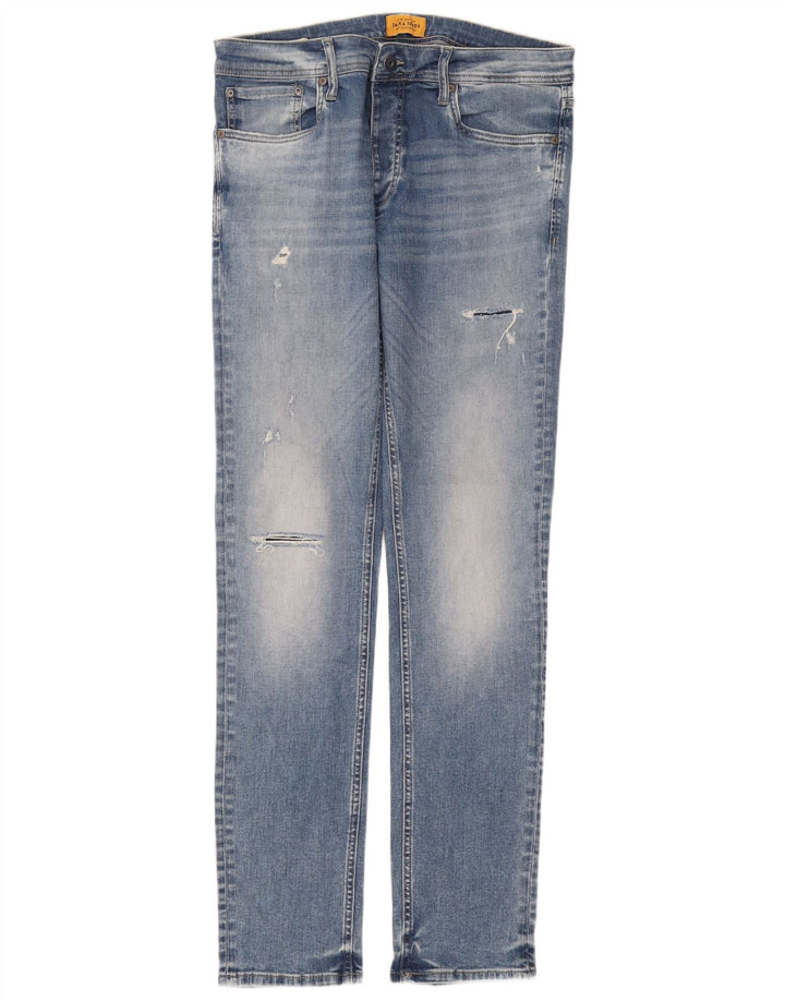 Ανδρικό Jack & Jones Distressed Slim Jeans W33 L34 Μπλε βαμβακερό