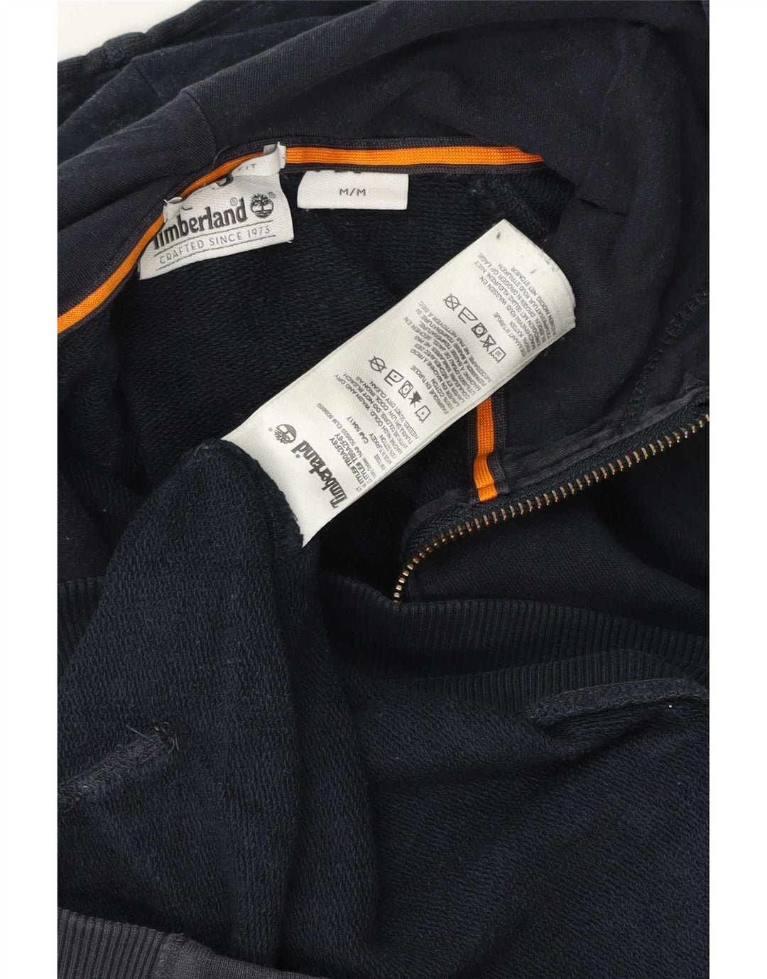 Ανδρικό πουλόβερ Timberland με φερμουάρ με κουκούλα, μεσαίο μπλε βαμβακερό