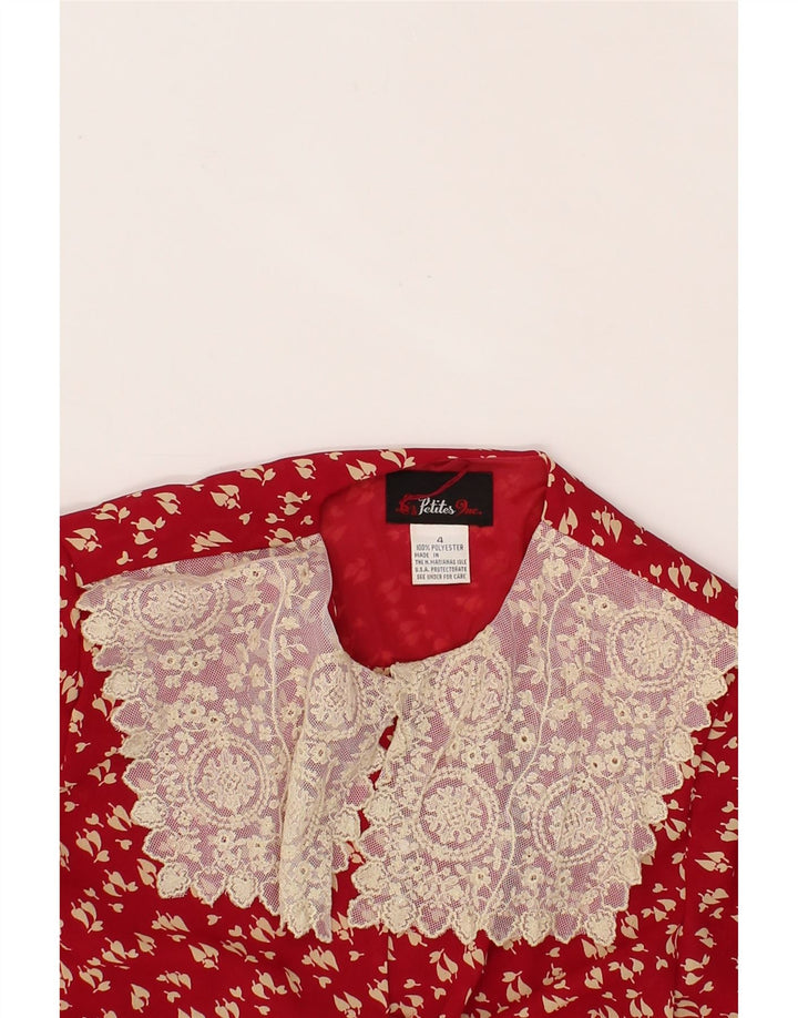 VINTAGE Womens Abstract Pattern Shirt Blouse US 4 Small Red Polyester Vintage Vintage and Second-Hand Vintage from Messina Hembry 