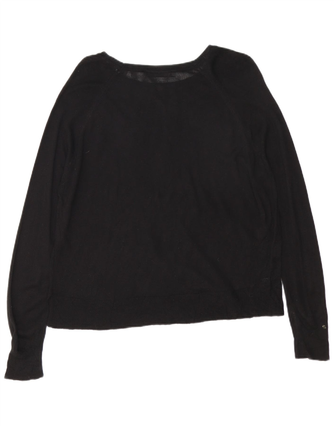 Zara Γυναικείο πουλόβερ με λαιμόκοψη UK 14 Medium Μαύρο