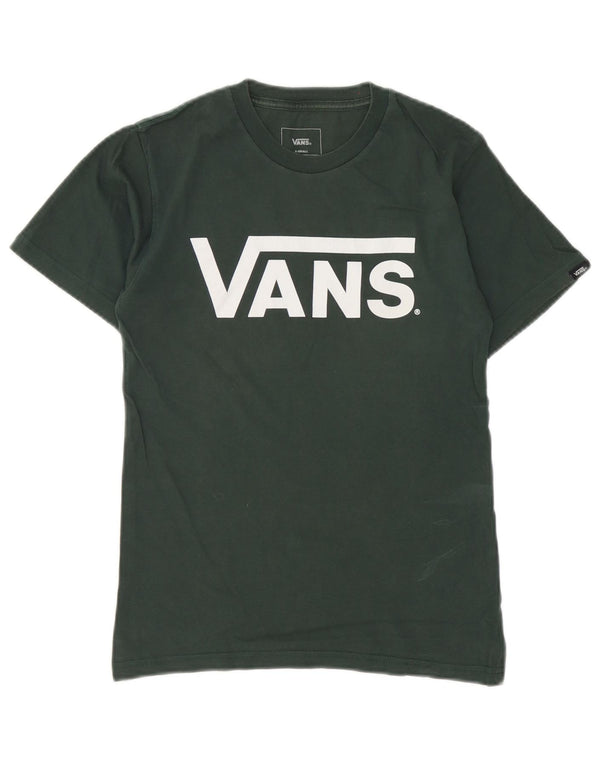 Vans Womens Classic Fit Graphic T-Shirt Top UK 6 XS Πράσινο βαμβακερό
