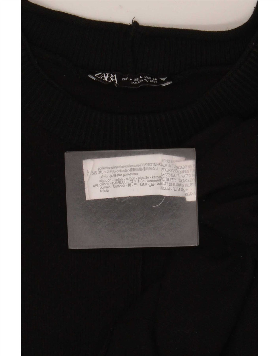 Zara Γυναικείο Φόρεμα Shift UK 16 Large Μαύρο Πολυεστέρας