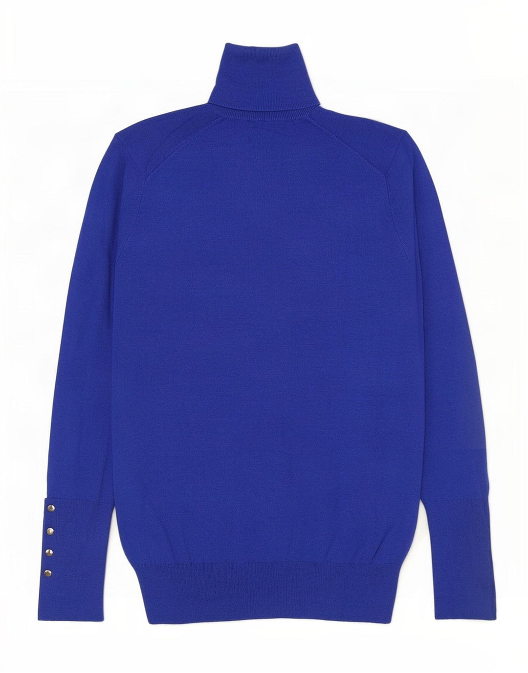 Zara Γυναικείο πουλόβερ με ρολό λαιμόκοψη UK 10 Small Blue Viscose
