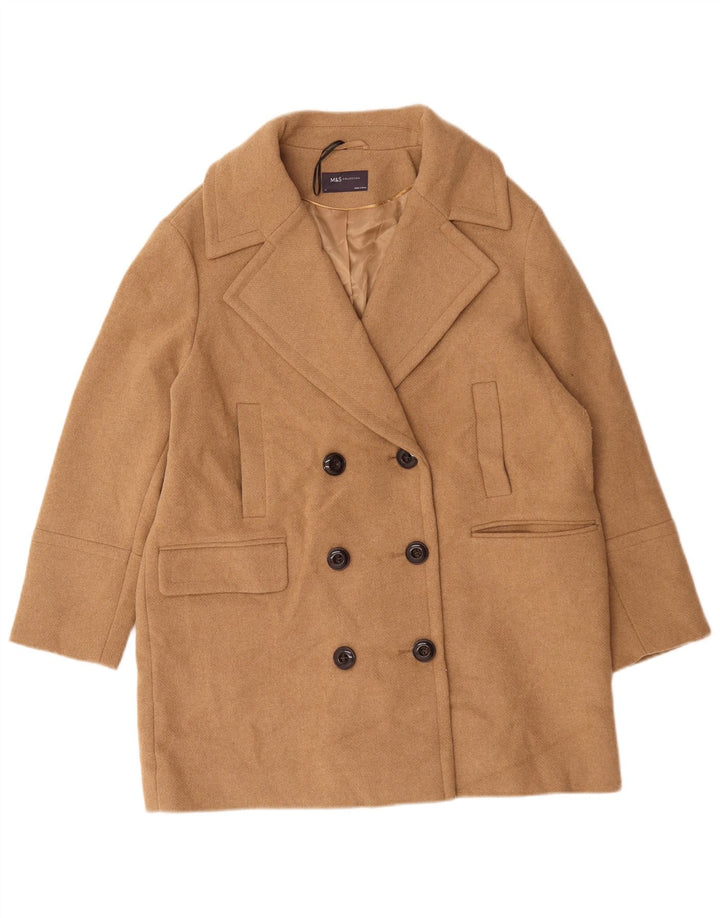Marks & Spencer Γυναικείο Oversized Παλτό Αρακά UK 14 Μεγάλο Μπεζ Μαλλί