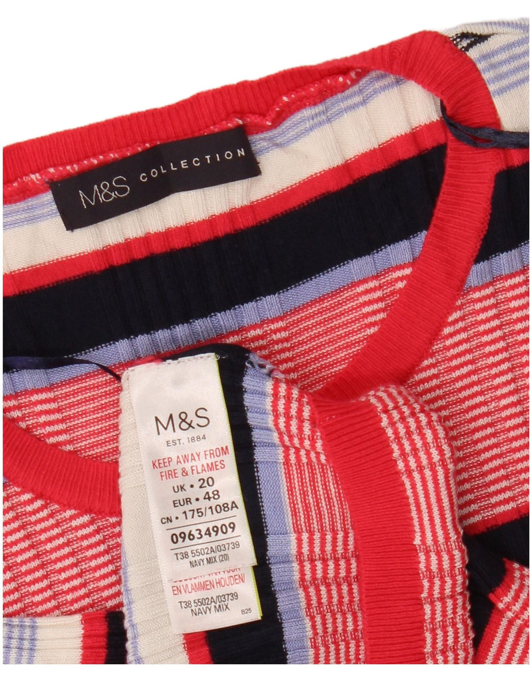 MARKS & SPENCER Γυναικείο πουλόβερ με λαιμόκοψη UK 20 2XL πολύχρωμο