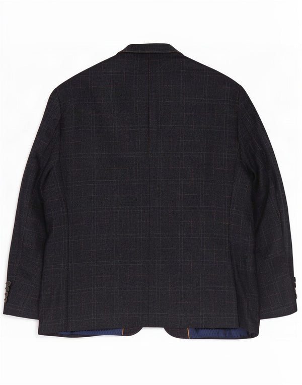 Douglas Ανδρικό σακάκι σακάκι με 2 κουμπιά UK 44 2XL Navy Blue Check μαλλί