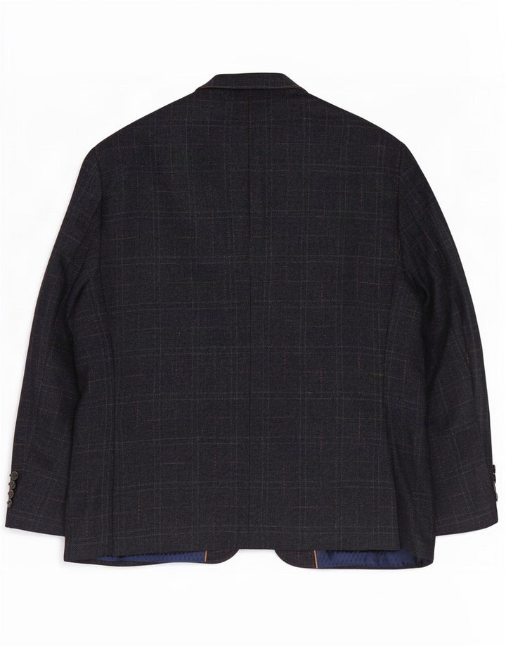 Douglas Ανδρικό σακάκι σακάκι με 2 κουμπιά UK 44 2XL Navy Blue Check μαλλί