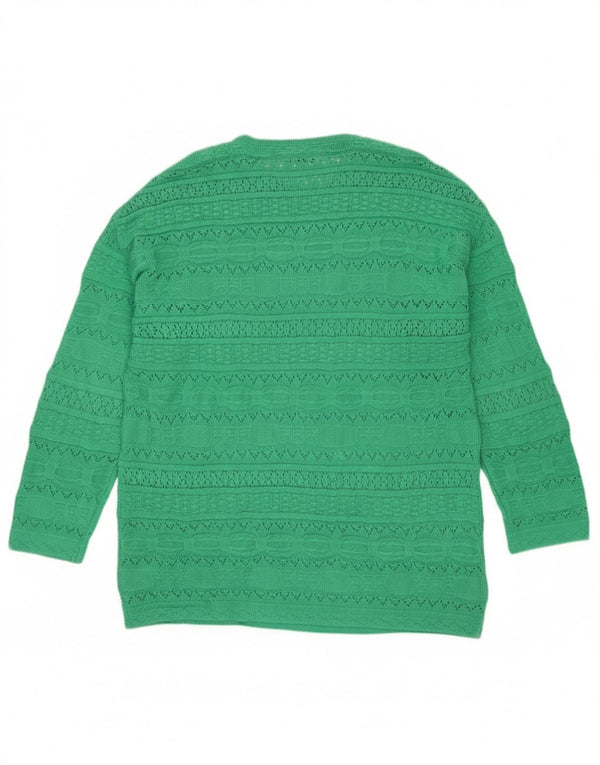 Γυναικείο πουλόβερ Benetton Longline Crew Neck Jumper UK 10 Small Green