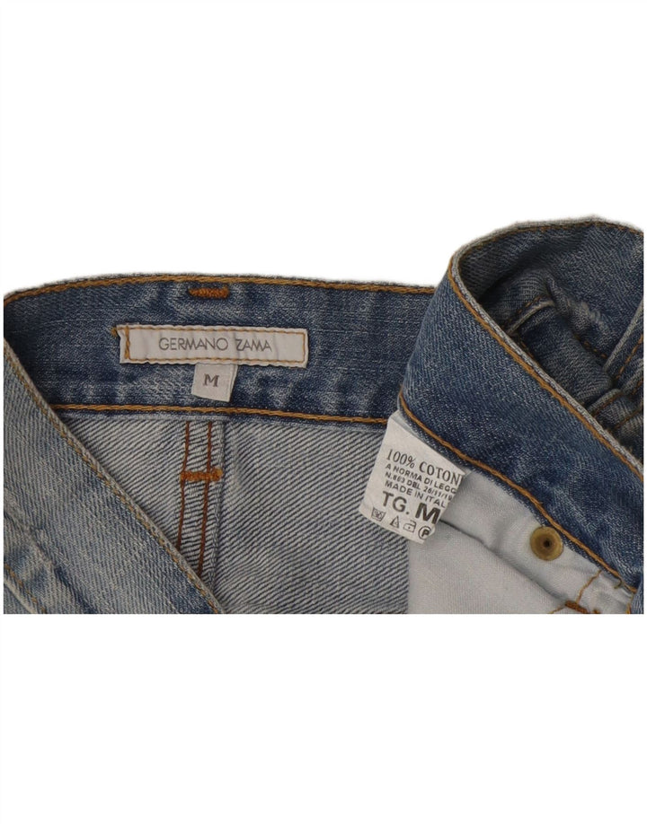 Germano Zama Γυναικεία Μίνι Τζιν Φούστα Distressed Medium W30 Μπλε βαμβακερή