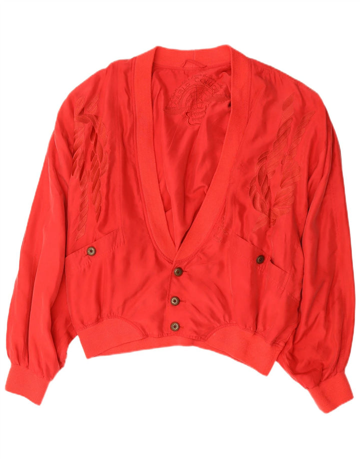 Ανδρικό Vintage Graphic Bomber Jacket UK 42 XL Red Silk