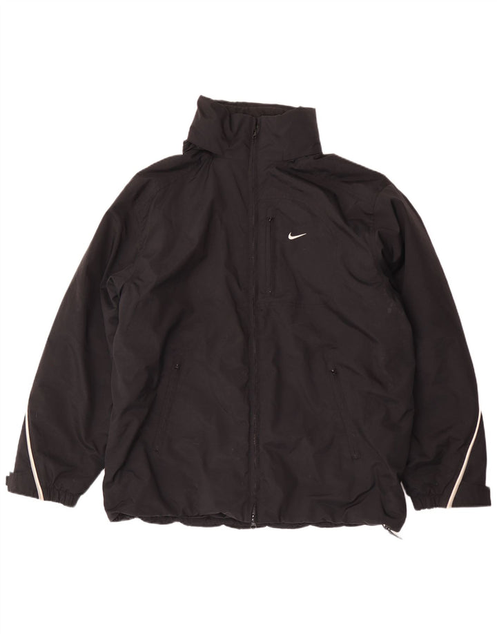 Ανδρικό μπουφάν Nike με κουκούλα αντιανεμικό UK 42/44 μεγάλο μαύρο πολυεστέρα