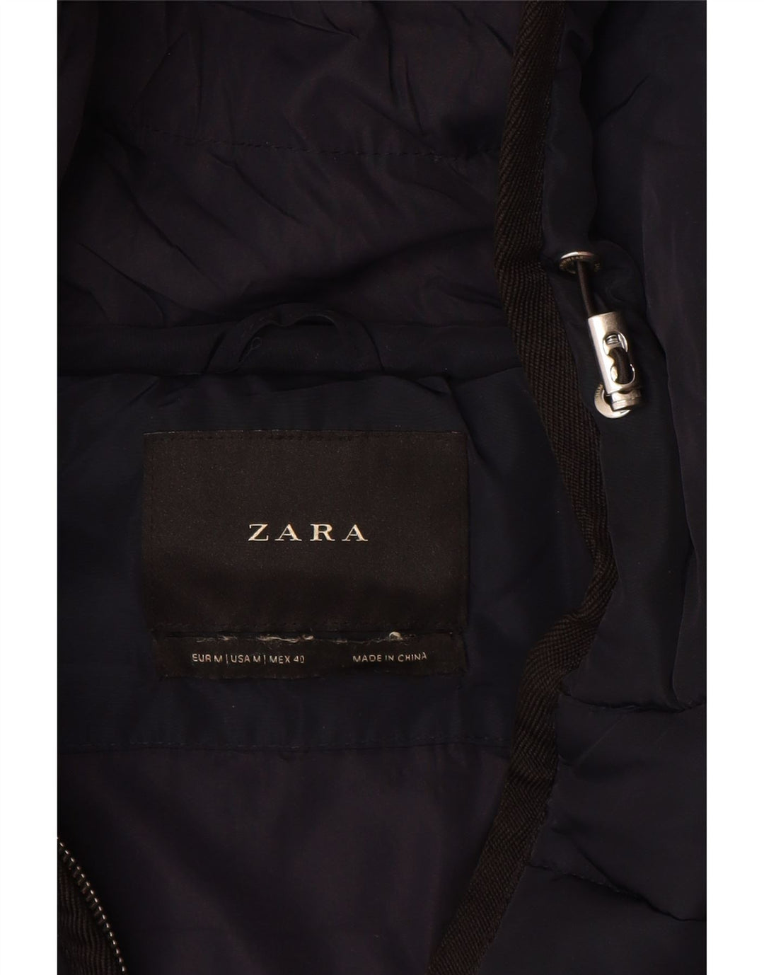 Ανδρικό μπουφάν ZARA με κουκούλα με επένδυση UK 38 Medium Navy Blue Colorblock