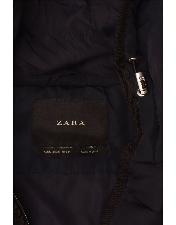 Ανδρικό μπουφάν ZARA με κουκούλα με επένδυση UK 38 Medium Navy Blue Colorblock