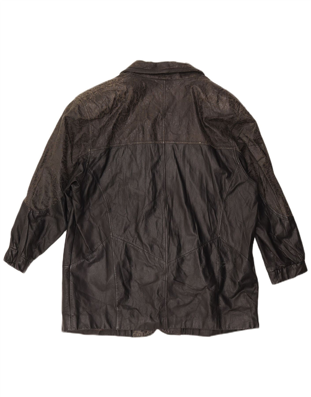 Vintage Ανδρικό Loose Fit Δερμάτινο Μπουφάν IT 46 Small Black Leather