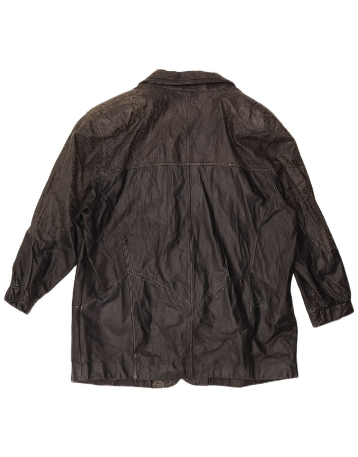 Vintage Ανδρικό Loose Fit Δερμάτινο Μπουφάν IT 46 Small Black Leather