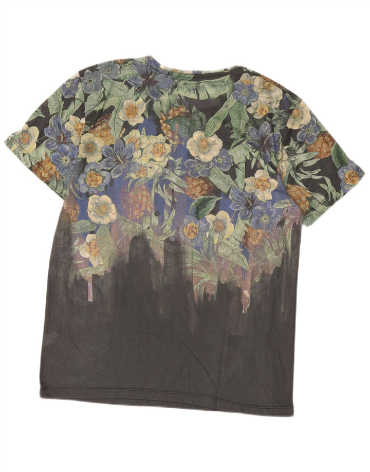 Ανδρικό γραφικό T-Shirt Zara Top Large Grey Floral Polyester