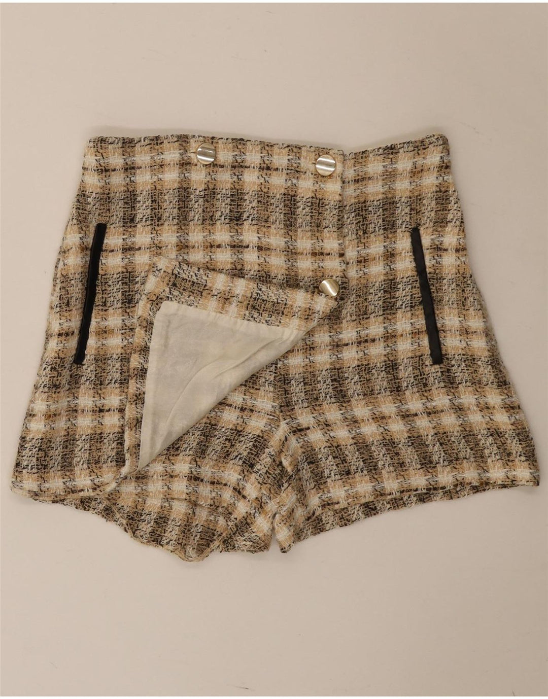 Zara Γυναικείο σορτς Casual Medium W28 Καφέ από πολυεστέρα